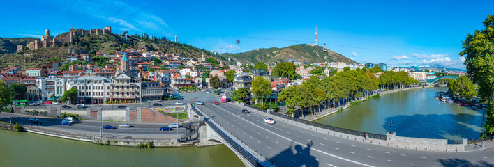 Panorama view of Narikala fortress in Tbilisi, Georgia © dudlajzov