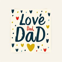 Colorful Love Dad Greeting Card Design.