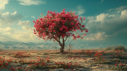 flower ecology concept environment. desert rose. - obrazy, fototapety, plakaty