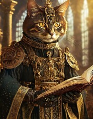 猫人の神父が教会で説法をしているシーン