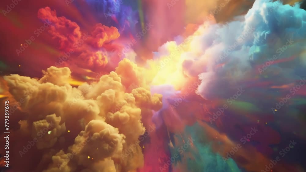 Poster the dazzling explosions of color seem almost magical creating a sensation of being transported into 