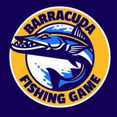 Barracuda Fish Mascot Logo Design