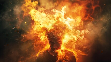 Raging Inferno Explosion of Anger - obrazy, fototapety, plakaty