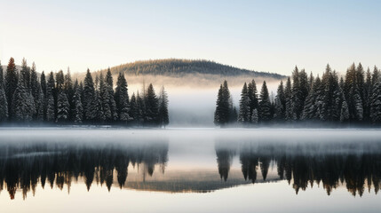 mist on the lake high definition(hd) photographic creative image