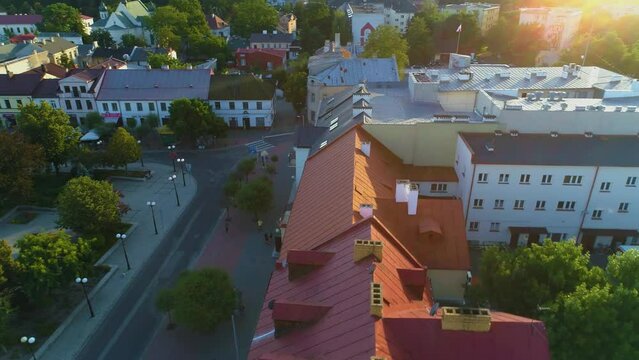Plac Wolnosci Centrum Biala Podlaska Downtown Aerial View Poland
