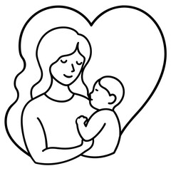 mothers and baby vector