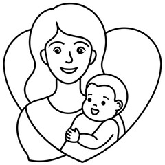 mothers and baby vector