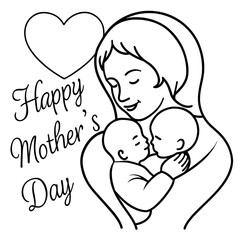 mothers and baby vector