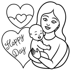 mothers and baby vector