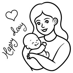 mothers and baby vector