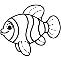 fish cartoon page - vector illustration