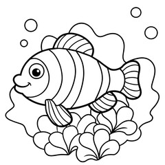 Cute fish sketch vector illustration