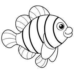 Cute fish sketch vector illustration