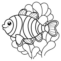 Cute fish sketch vector illustration