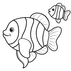 Cute fish sketch vector illustration