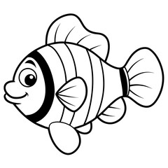 Cute fish sketch vector illustration