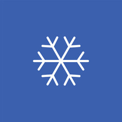 snow icon vector. snowflake icon place on blue background
