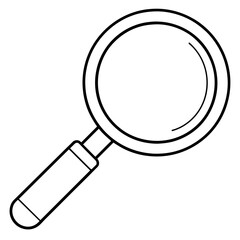 magnifying glass icon - vector illustration black and white
