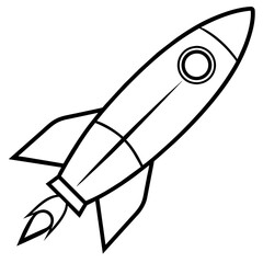 rocket vector black and white
