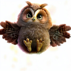 Naklejka premium 3D furry forest animal with beautiful colors and white background. with Generative AI technology 