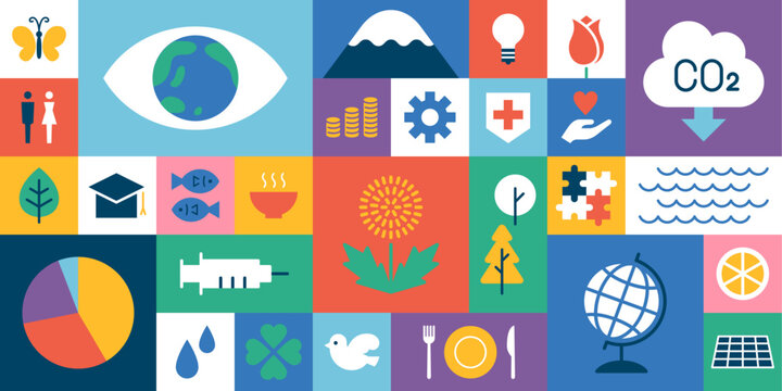 SDGsイメージのアイコンイラスト背景素材
