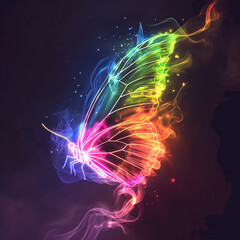 Obraz premium 虹色に輝く蝶