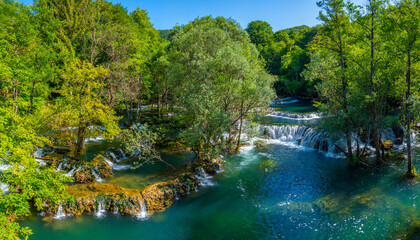 Naklejka premium Great Una Waterfalls in Bosnia and Herzegovina
