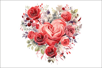 Romantic Watercolor Floral Love,
Heart-Shaped Watercolor Illustration,
Whimsical Love Blossoms: Watercolor Floral Art,
Elegant Watercolor Roses: Love in Bloom,
Nature's Love