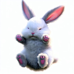 Obraz premium 3D furry forest animal with beautiful colors and white background. with Generative AI technology 