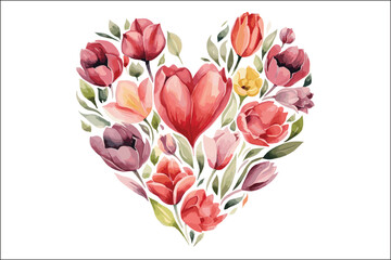 Romantic Watercolor Floral Love,
Heart-Shaped Watercolor Illustration,
Whimsical Love Blossoms: Watercolor Floral Art,
Elegant Watercolor Roses: Love in Bloom,
Nature's Love