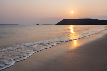 台湾澎湖縣ポンフー島の嵵裡シリビーチの夕日 Sunset Shili Beach in Taiwan Penghu Island