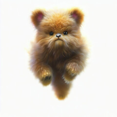 Obraz premium 3D furry forest animal with beautiful colors and white background. with Generative AI technology 