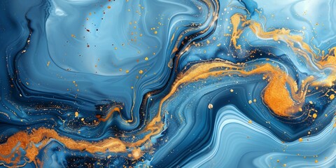 blue gold ink abstract paint background art watercolor artistic creative vibrant fluid texture expression brushstrokes contemporary fluidity masterpiece color pigments visual composition