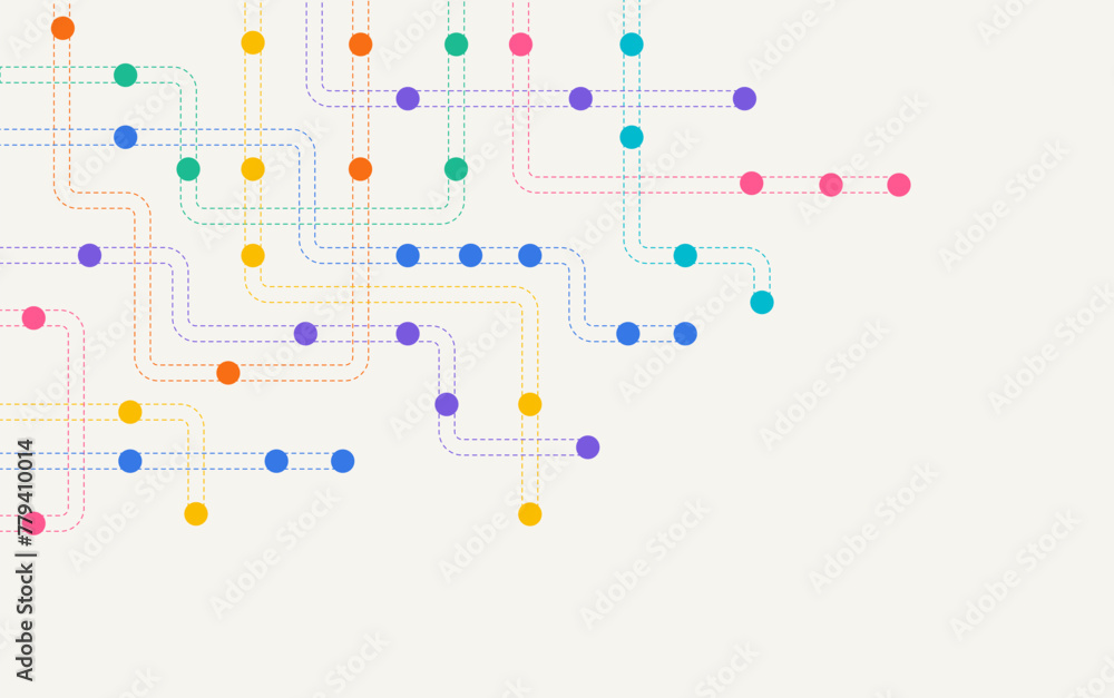 Poster circuit connect lines and dots. network technology and connection concept. decentralized network nod