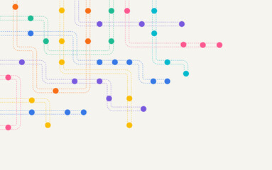 Circuit connect lines and dots. Network technology and Connection concept. Decentralized network nodes connections