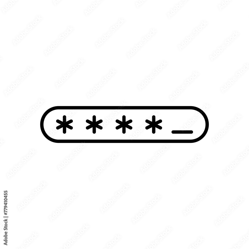 Poster password black vector icon. password security vector. data protection symbol icon. vector illustrati