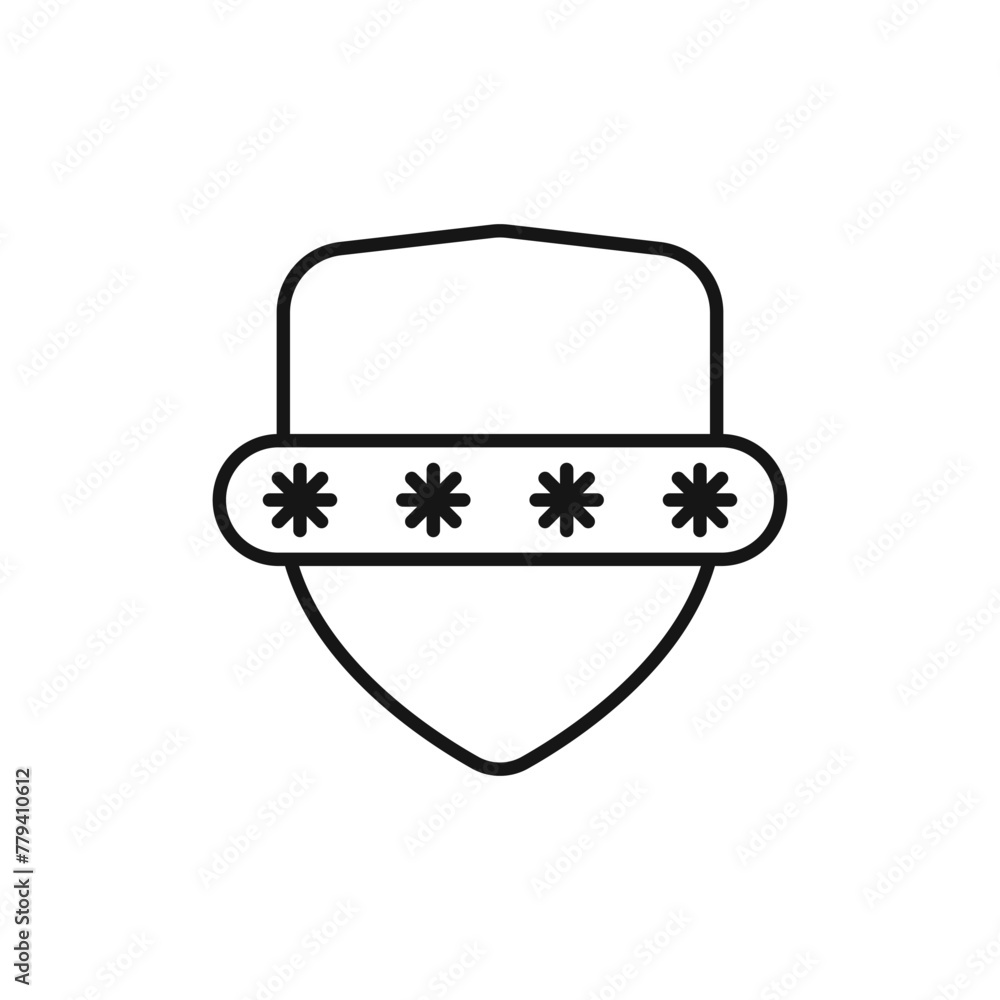 Poster password on shield vector icon. simple protection icon. stars password data protection.