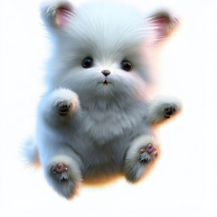 Obraz premium 3D furry forest lion with beautiful colors and white backgroundwith Generative AI technology 