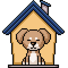 pixel art of small dog house - 779410682