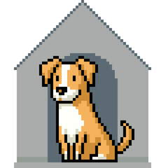 pixel art of small dog house - 779410689
