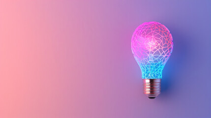 Conceptualizing with Illuminated Brain Inside Lightbulb