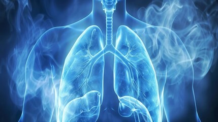 Asthma, Chronic condition that affects the airways in the lung. The airways are tubes carry air in and out of your lung. the airways can become inflamed and narrowed at time - obrazy, fototapety, plakaty