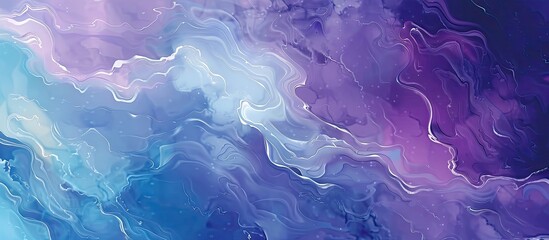 A detailed painting featuring shades of purple and blue, with wisps of smoke rising from the canvas. The image evokes a sense of mystical atmosphere and artistic expression