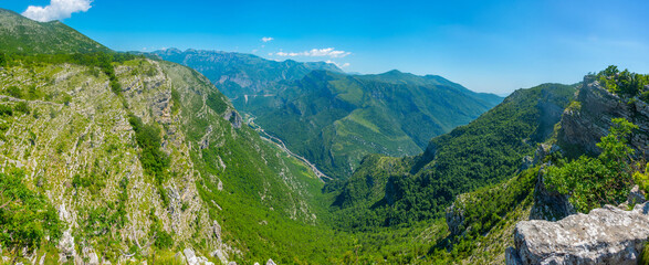 Panorama view of valley of Cemi river in Montenegro