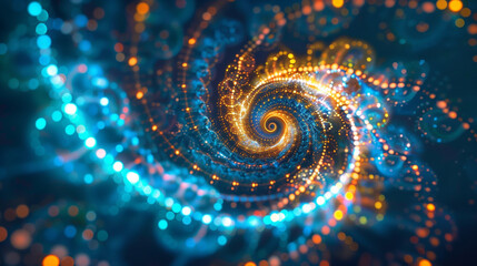 An illuminated abstract spiral colorful background, Generative AI
