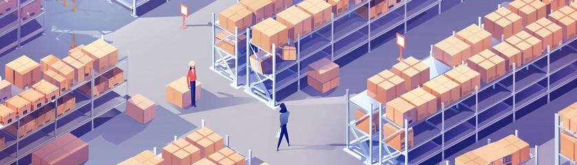 Determine the main components of the warehouse manager system, such as inventory management, order processing, shipping and receiving, tracking and reporting, etc - obrazy, fototapety, plakaty
