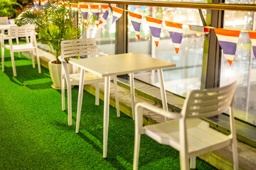 Night view of open-air restaurant in Guangzhou Food City