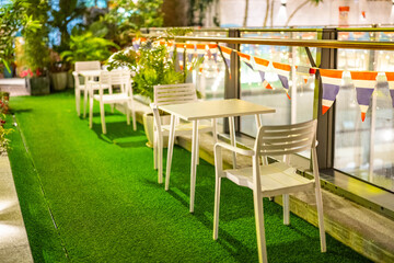 Night view of open-air restaurant in Guangzhou Food City