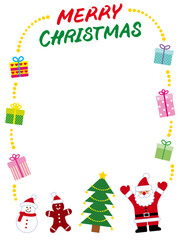 Fototapeta na wymiar Christmas gift box and Santa background border illustration