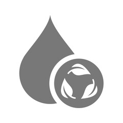 Clean water vector icon. Water drop and recycled symbol.